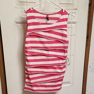 Massini Pink and White Striped Top